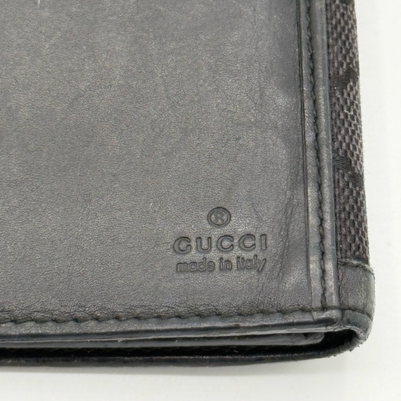 Gucci GG Canvas Black Leather Continental Wallet ✔️Authentic G Buckle - Picture 8 of 15